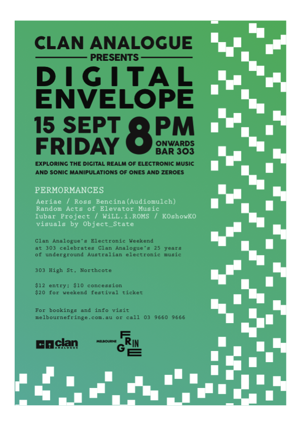 clan analogue digital envelope 2017 - bar 303 melbourne